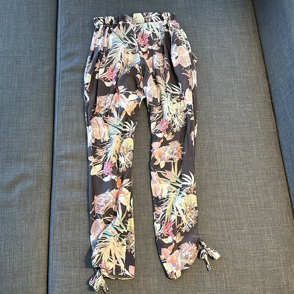 Vintage Floral Print Silk Pants sz. XS Morgan Carper - Picture 4 of 6